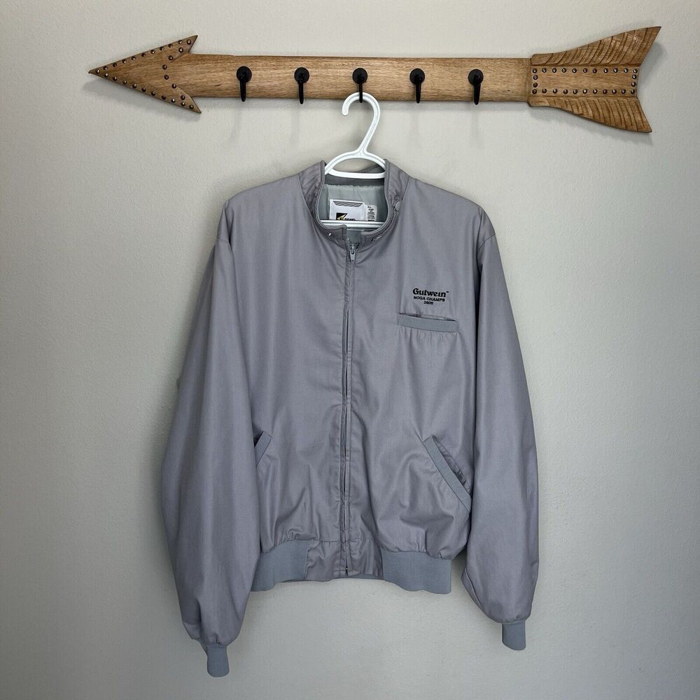 K Brand | Vintage Gutwein NCGA Champs 2605 Gray Full Zip Jacket Size XL Rare